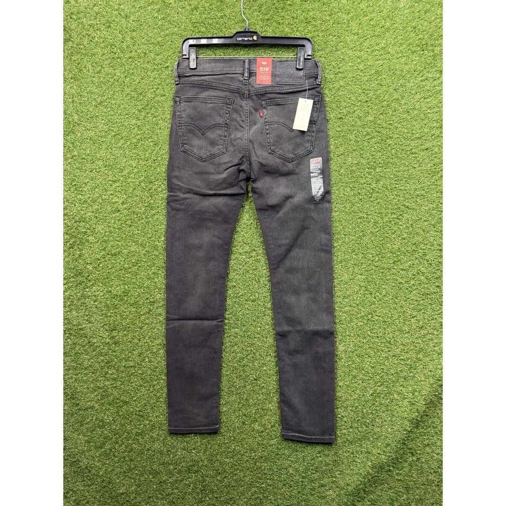 Levis 519 Jeans Mens 30x32 Extreme Skinny Stretch Sits Below Waist Black Denim